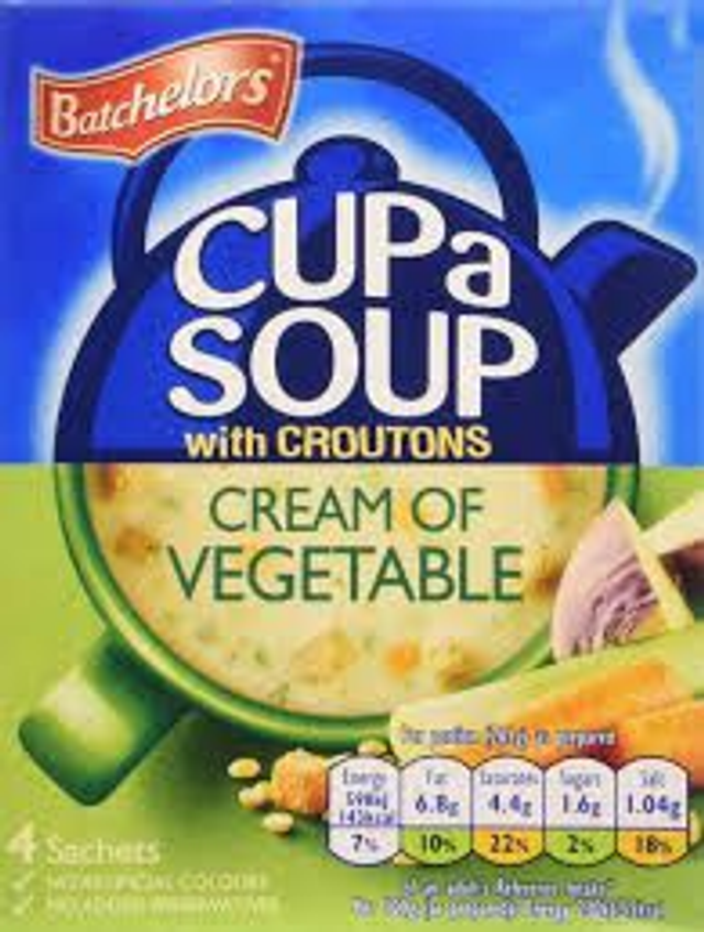 Batchelors Cream of Vegetable Cup a Soup 4 Sachets