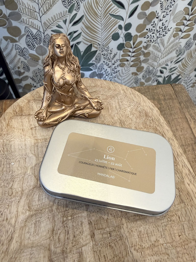 Box Astro Lion - Oeil de tigre, Pierre du soleil, tourmaline