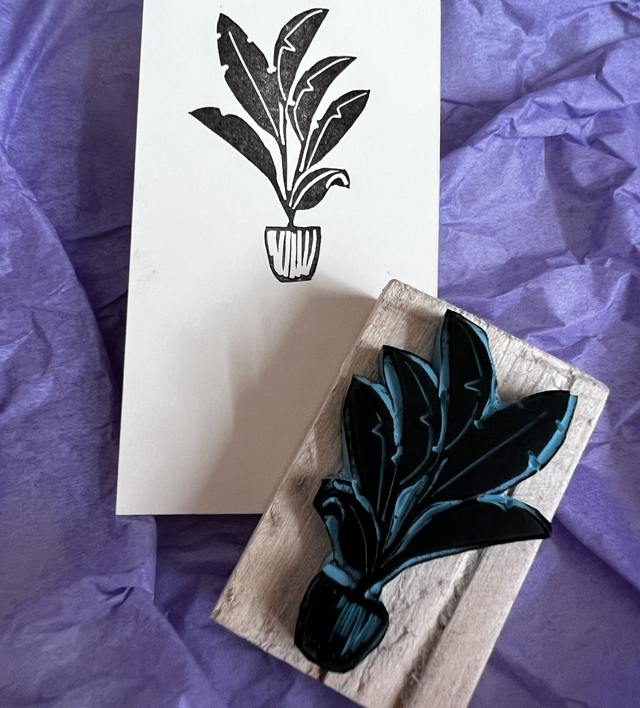Tampon plante (bananier) en pot - stamp-tober 2024