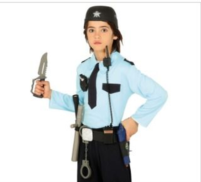 CARNEVALE , SET POLIZIOTTO CINTURA CON ACCESSORI E CASCO