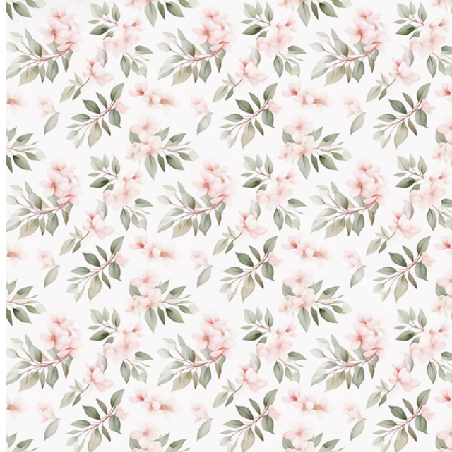 Musselin 0,5m zarte Blumen 