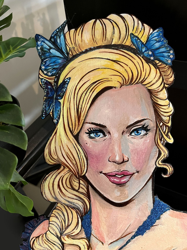 Pin-up sur bois: Angélique