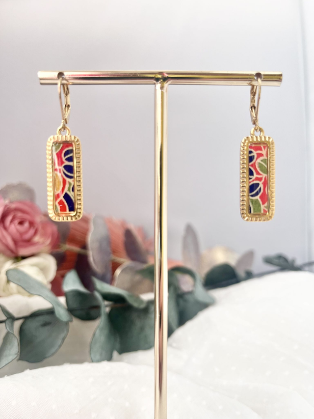 Boucles d’oreilles papier japonais 