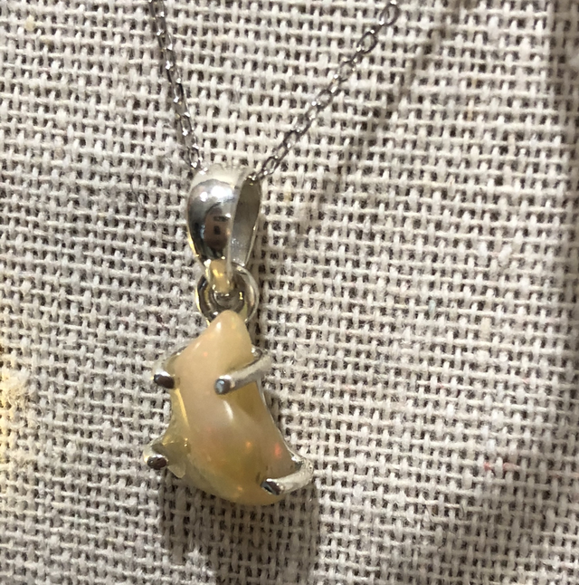 Chaîne argent 925 &amp; opale éthiopie