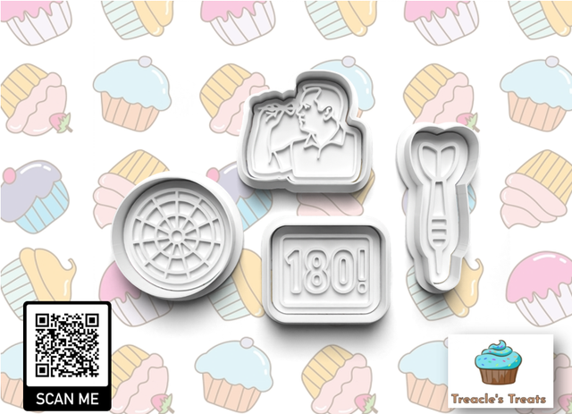 Darts Fondant/cookie stamps with cutters 