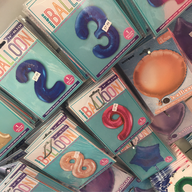 Number Balloons including helium 