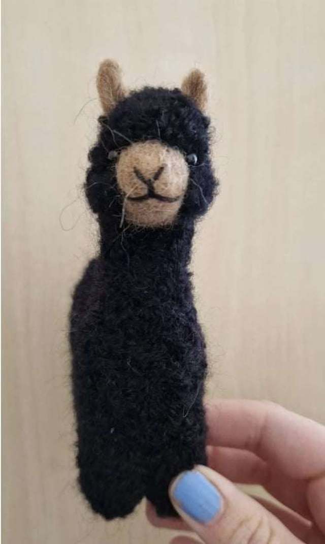 Mini Alpaca Figurine Black