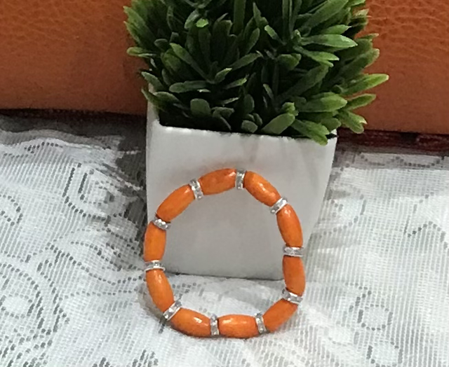 Orange with Silver  Bracelet- BRA35