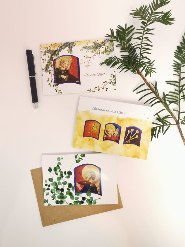 Lot de 3 cartes doubles - Collection Anges