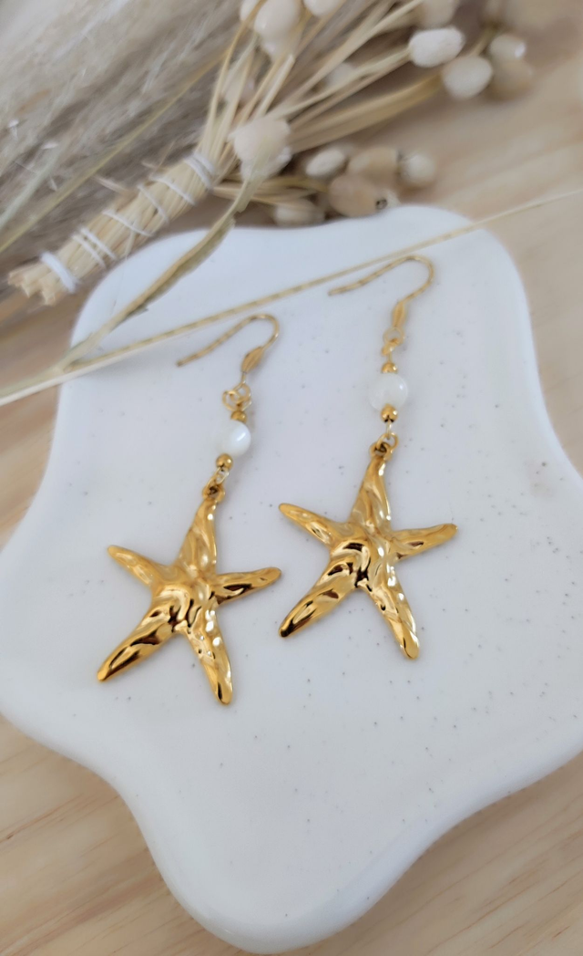 Boucles d'oreilles Étoile de mer et Nacre