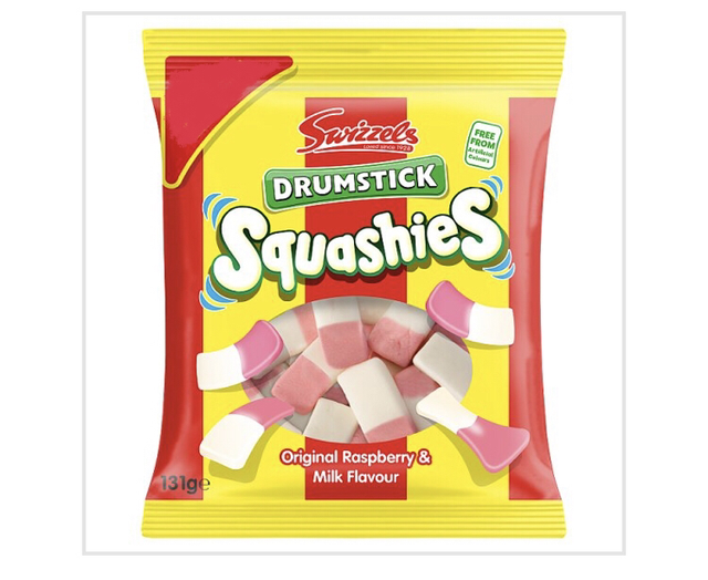 Swizzels Drumstick Squashies Original Raspberry &amp; Milk Flavour 131g