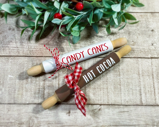 Χριστουγεννιάτικη πλάστες candy canes-hot cocoa (2τμχ) 