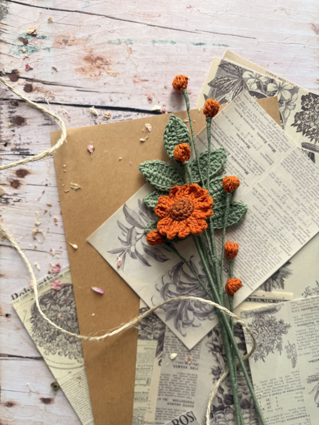 Bouquet personnalisable marguerite et feuillage