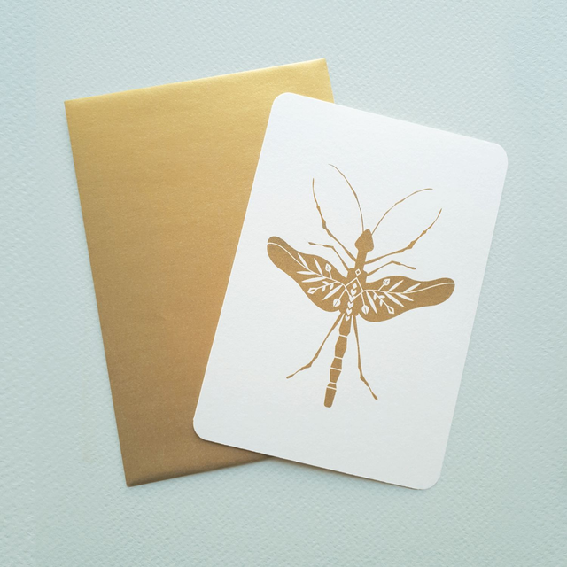 CARTE LIBELLULE DORÉE