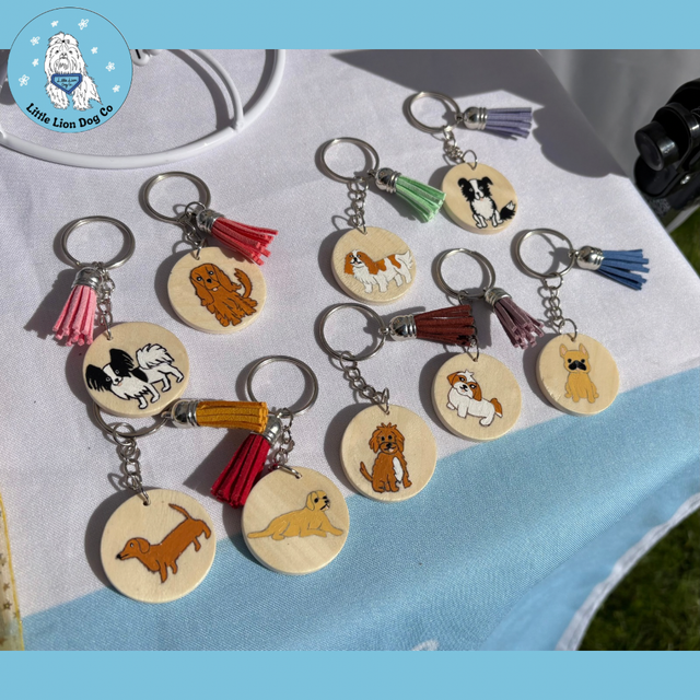 Hand Painted Dog Breed Keyrings 