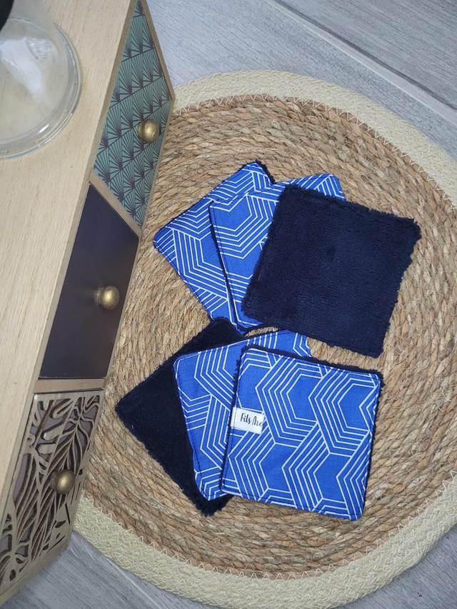 Lingettes Géométrie bleu/marine 
