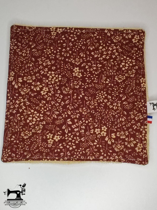 Serviette en Bambou &quot;FLANELLE BORDEAUX&quot;