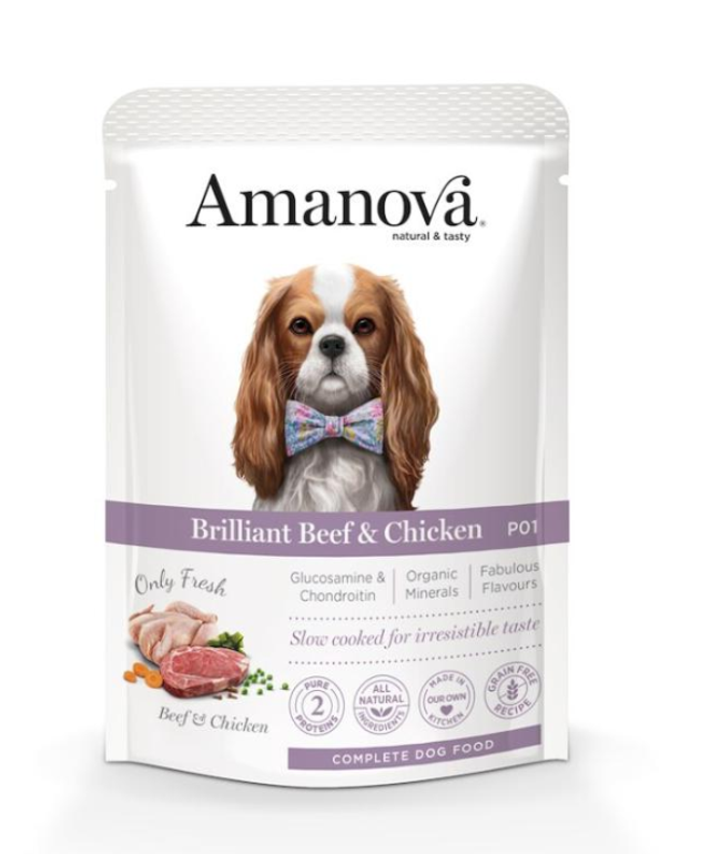 Can Adult Pouch GF Rind+Huhn 100g Amanova