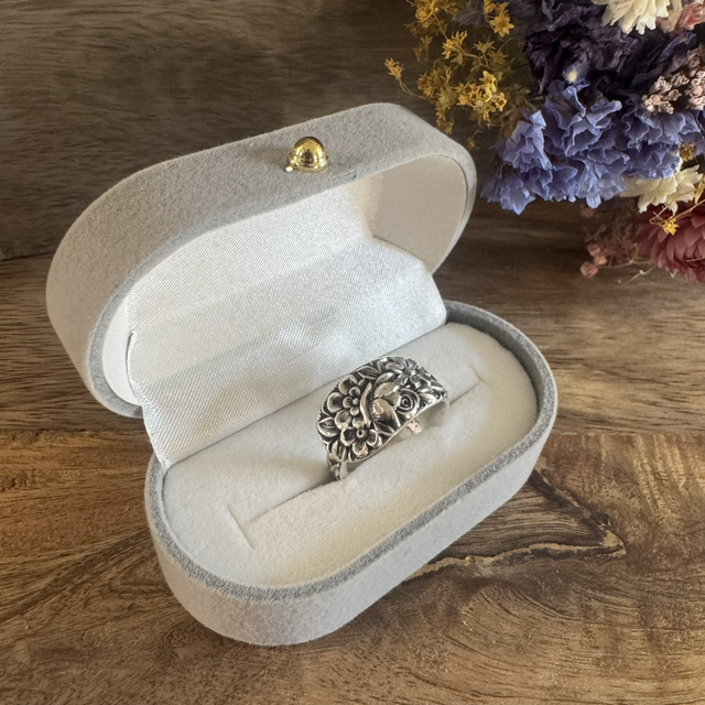 Bague cuillère FLEURS ANGLAISE