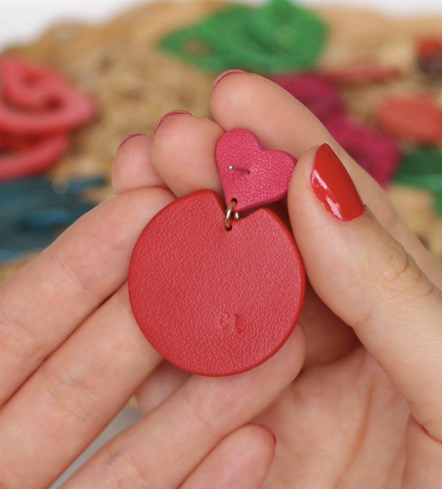 Kira • rouge métallisé, rose pailleté