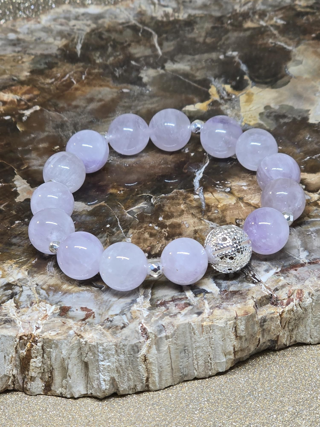 Bracelet Améthyste lavande XL 1,2 cm