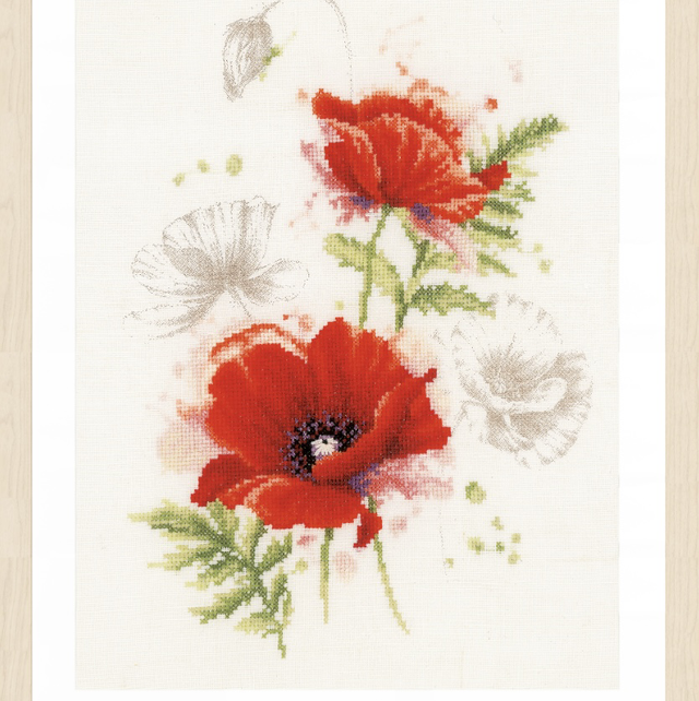 Counted Cross Stitch Kit: Poppies by Lanarte