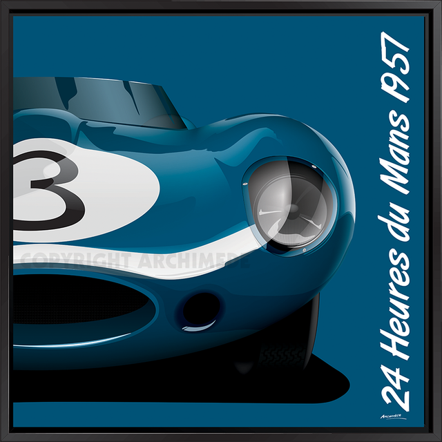 Jaguar D Type - Le Mans 1957 - Framed Print by Archimede