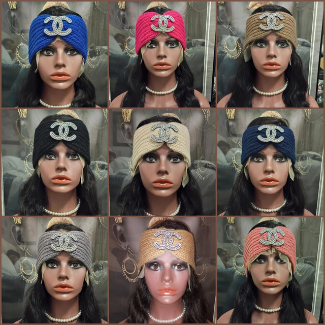 Luxury Rhinestone Knit Headbands – Winter Hair Accessories for Wigs &amp; Natural Hair (Multiple Colours)