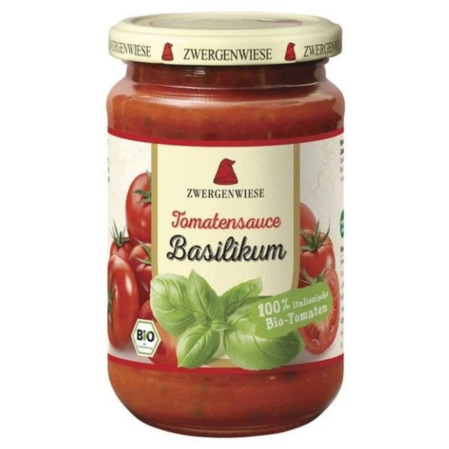 Zwergenwiese Tomatensauce Basilikum, 340ml Glas