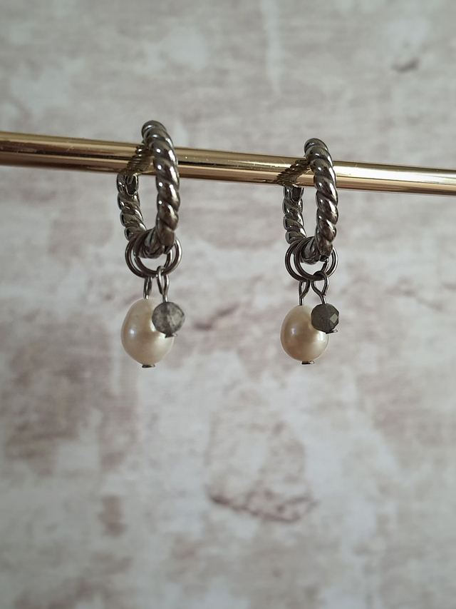 Créoles Givre argentés - Labradorite