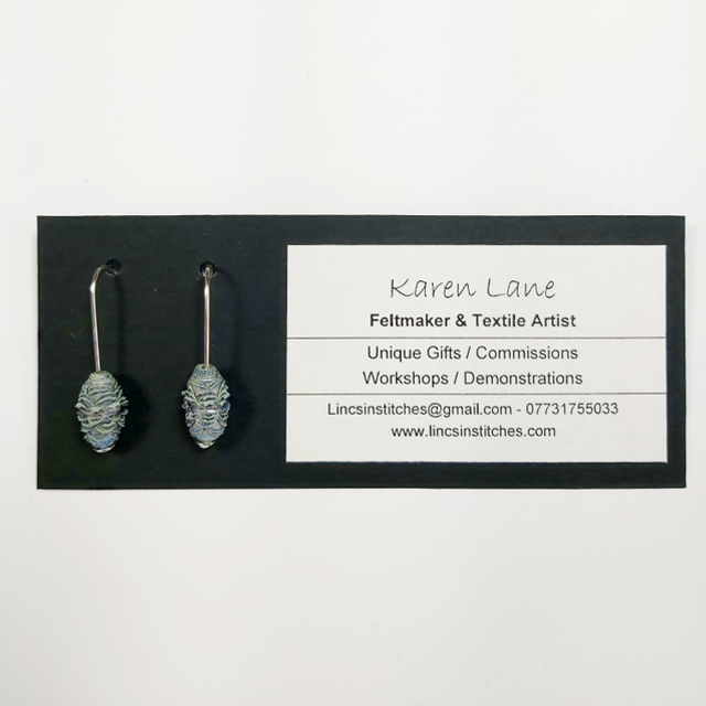 Tyvek Earrings - blue/green