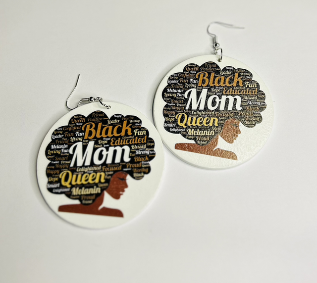 Oorbellen Black Mom Queen