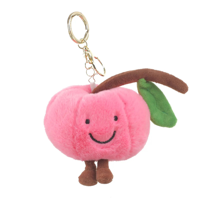 Plush Peach Bag Charm/Key Ring