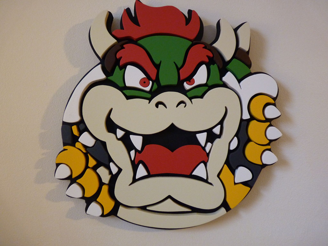 Tête de Bowser / Koopa - 21x21 cms