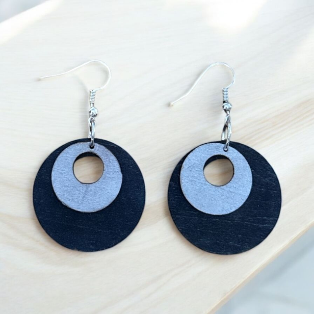 Boucles d'oreilles bois 100% création artisanale