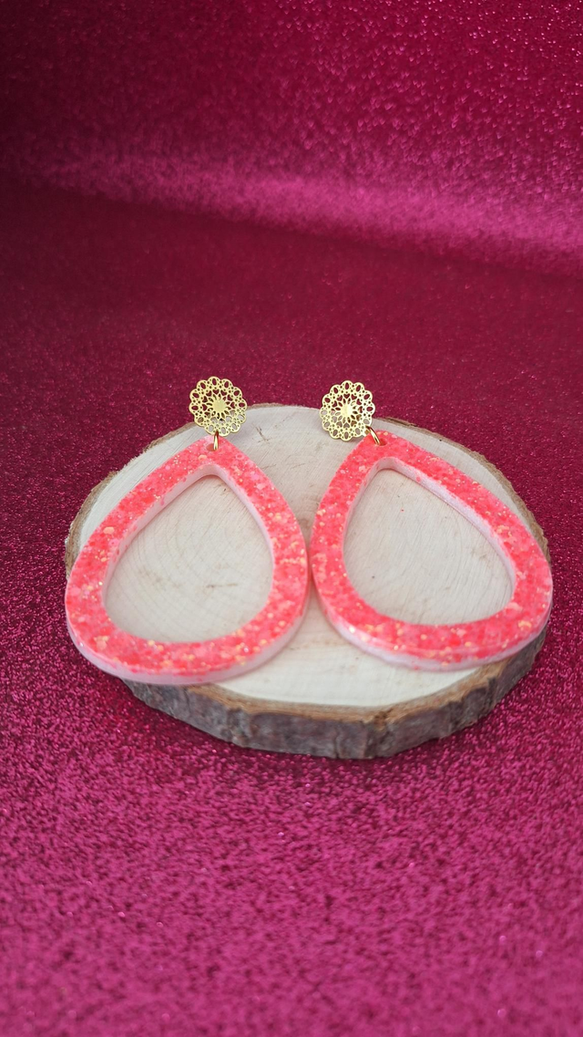 Boucles d'oreilles gouttes corails