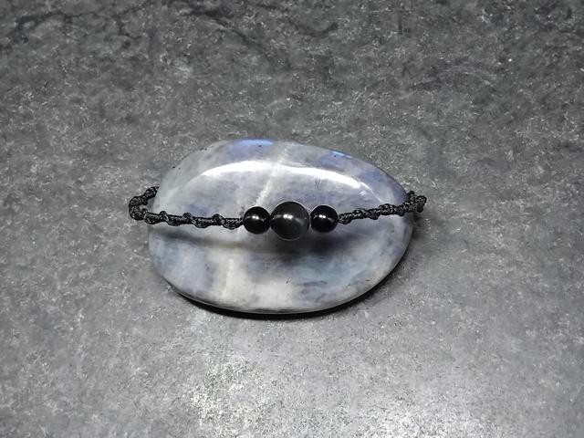 Bracelet obsidienne œil celeste