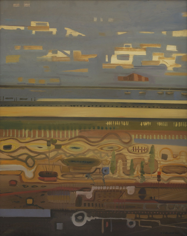 Pejzaż supermatyczny. Alternative Reality 100x80 olej płótno 2023