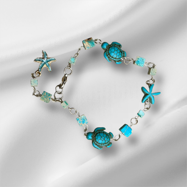 Turtle and starfish bracelet