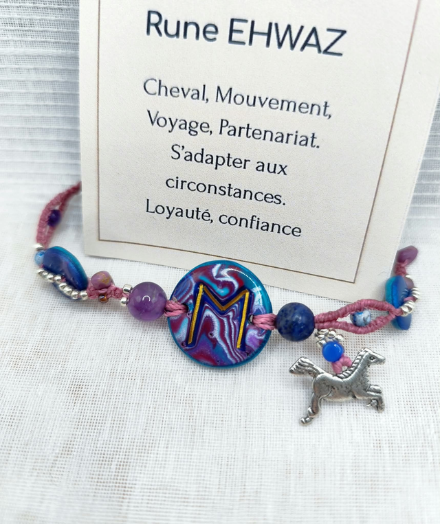 Bracelet talisman Ehwaz – Le mouvement et la confiance