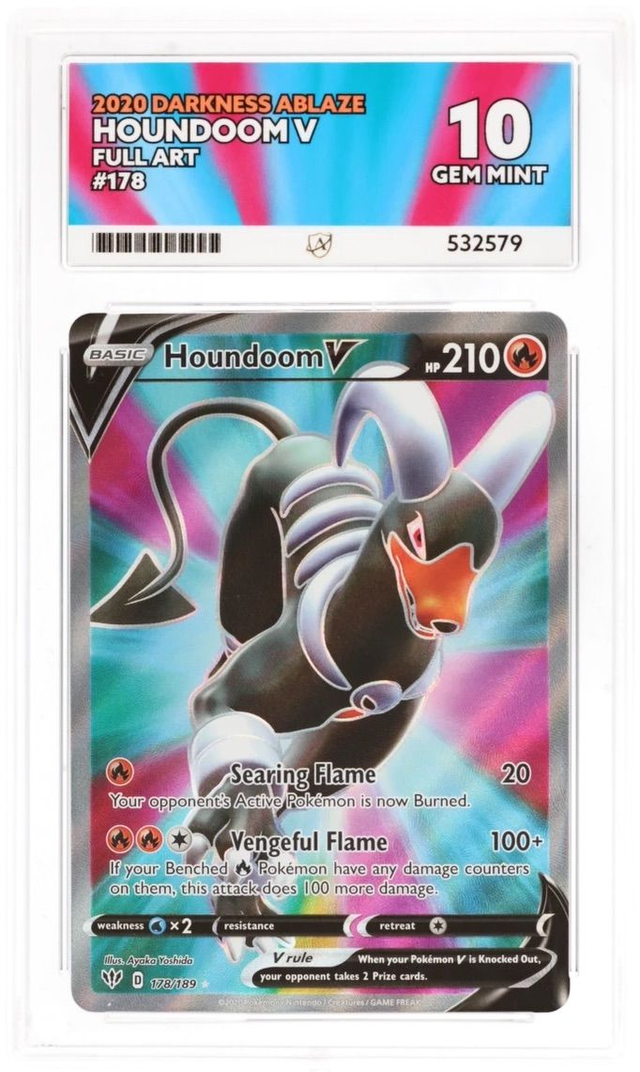 Houndoom V Full Art Darkness Ablaze 2020 Ace Gem Mint 10
