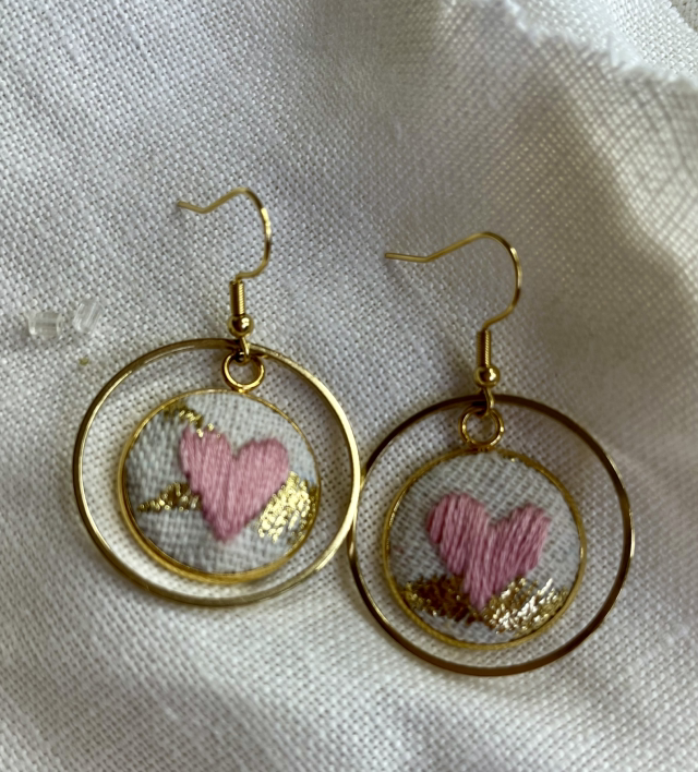 Boucles d’oreilles Marcelle rose (brillante)