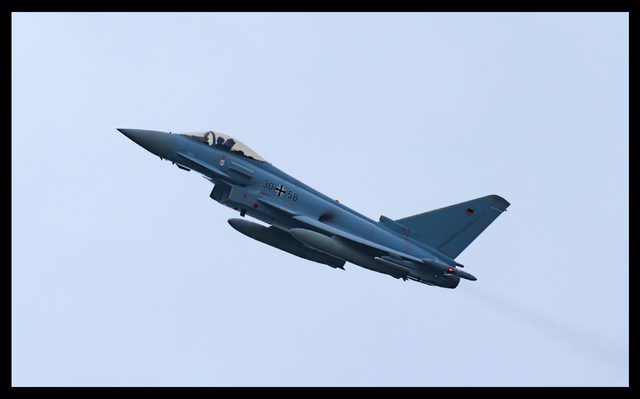 A4 German Eurofighter Typhoon Fighter Jet - Photoprint Framed