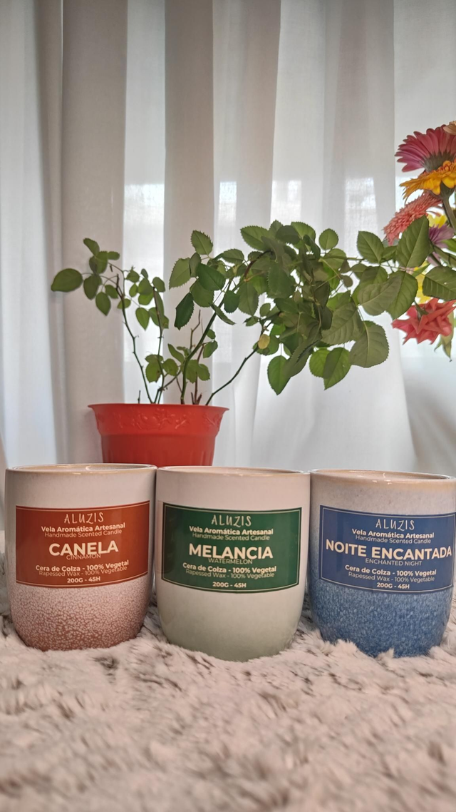 Velas em Copo de Cerâmica