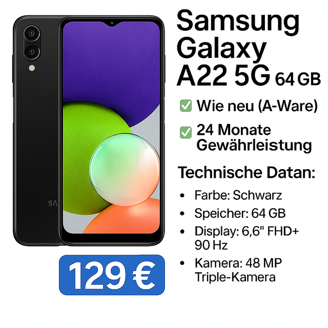 Samsung Galaxy A22 5G – 64 GB