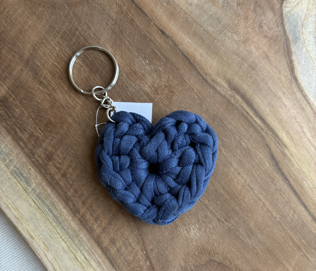 Porte clé cœur bleu 