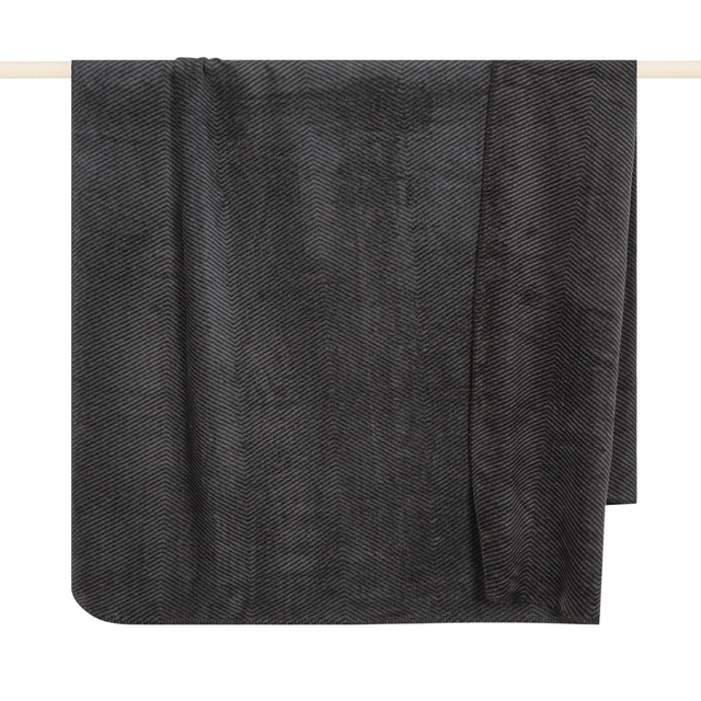 BYRON black-mid greyWolldecke 150x200cm