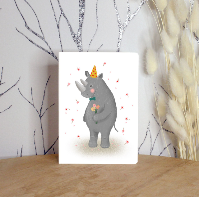 Carte postale "Rhinocéros"