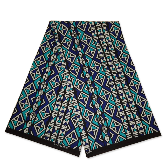 African Print 006 Holland Blue Turquoise Bogolan  Mud cloth (14€/1,7m)