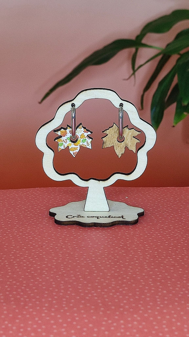 Boucles feuille de chêne double-face interchangeables